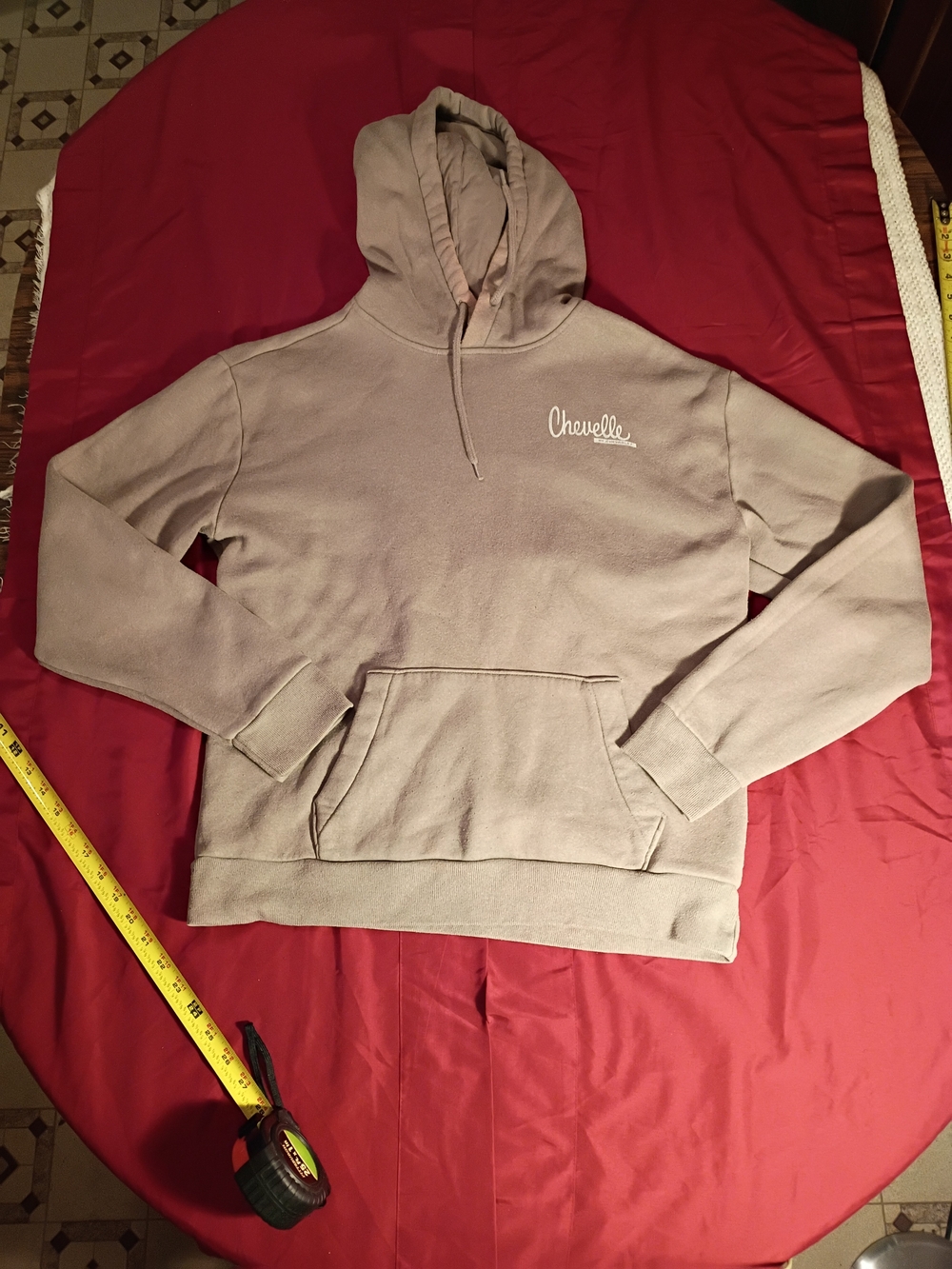 Hollister Men's Hoodie in Taupe Beige with Script Logo
